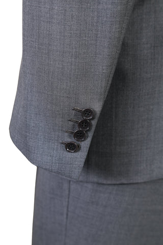 Brioni Grey Solid Linen Suit