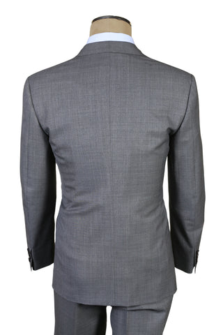Brioni Grey Solid Linen Suit