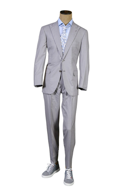 Brioni Light Grey Striped Suit