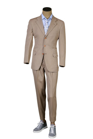 Brioni Beige Solid Suit