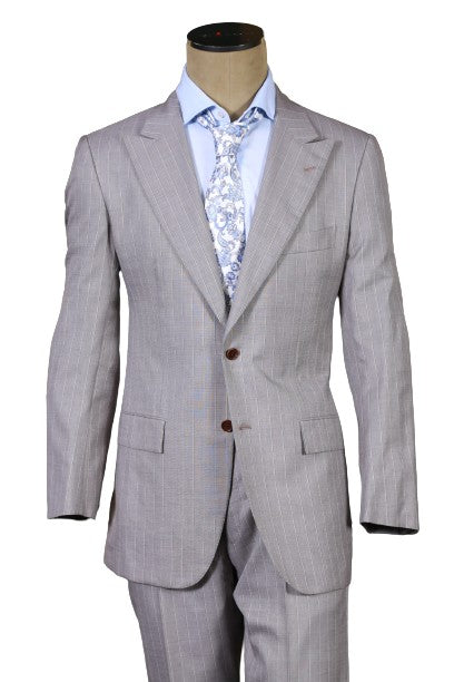 Kiton Gray Striped Suit