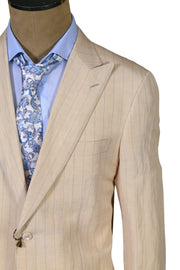 Brioni Cream Striped Suit