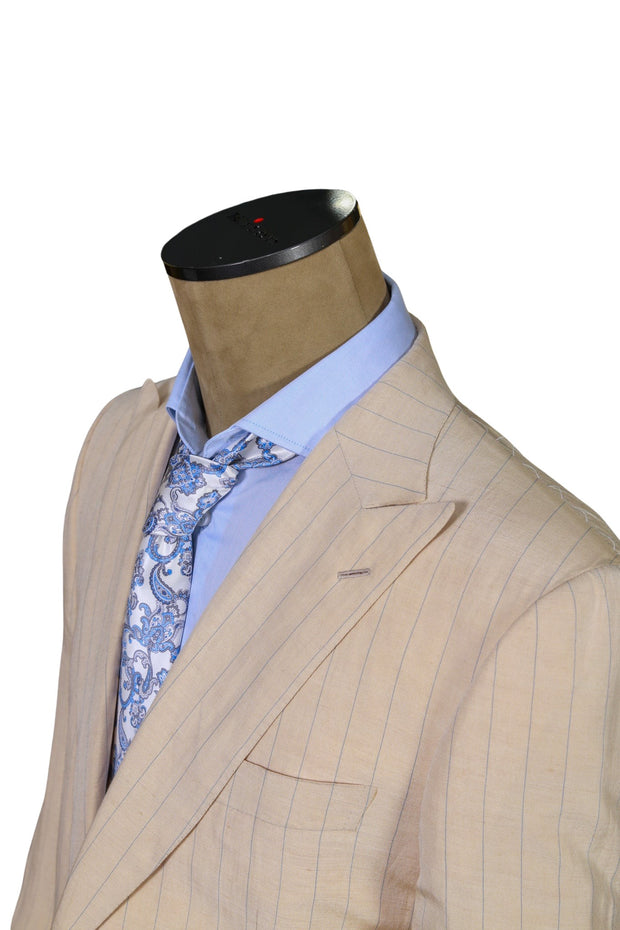 Brioni Cream Striped Suit