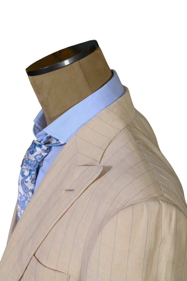 Brioni Striped Cream Suit