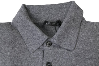 Manrico Grey Long Sleeve Cashmere Polo