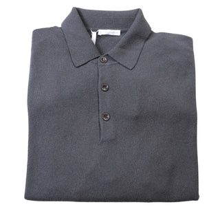 Manrico Grey Long Sleeve Cashmere Polo