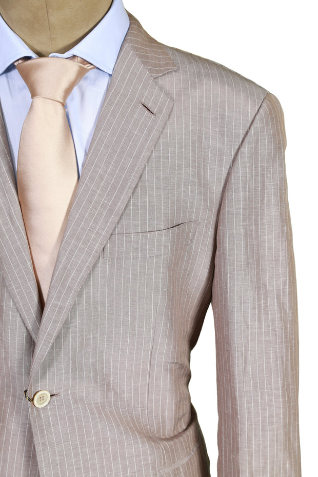 Brioni Striped Cream Suit