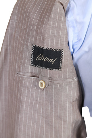 Brioni Light-Grey Striped Linen-Silk Suit