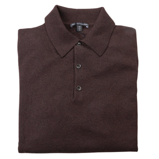 Manrico Brown Long Sleeve Cashmere Polo