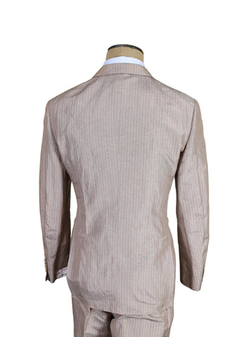 Brioni Light-Grey Striped Linen-Silk Suit