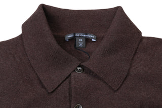 Manrico Brown Long Sleeve Cashmere Polo