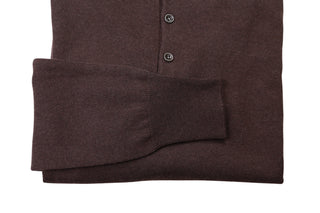 Manrico Brown Long Sleeve Cashmere Polo