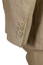 Brioni Beige Solid Linen Suit
