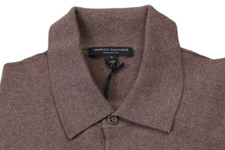 Manrico Brown Long Sleeve Cashmere Polo