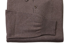 Manrico Brown Long Sleeve Cashmere Polo