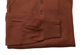 Manrico Brown Long Sleeve Cashmere Polo