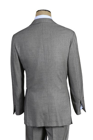 Kiton Grey Solid Cashmere-Wool Suit
