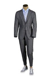 Kiton Dark-Grey Plaid Cashmere Suit