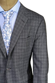 Kiton Dark-Grey Plaid Cashmere Suit