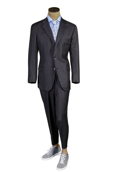 Brioni Grey Striped Suit