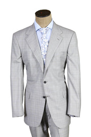 Brioni Checked Light Grey Suit