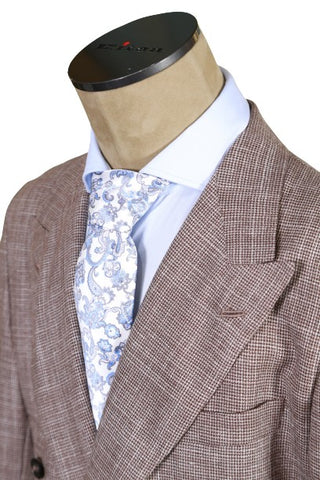 Kiton Brown Nailshead Double Breasted Suit