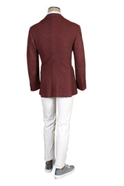 Kiton Red Solid Cashmere Sport Jacket