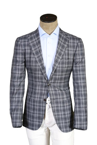 Kiton Grey Plaid Sport Jacket