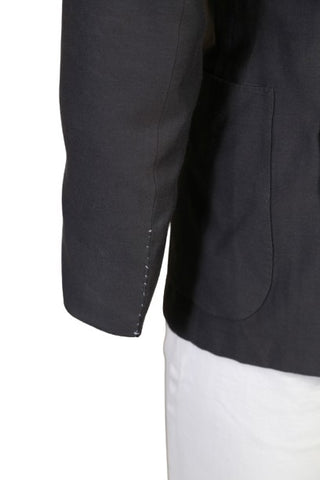 Kiton Dark-Grey Solid Cotton Sport Jacket