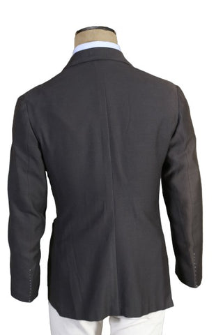 Kiton Dark-Grey Solid Cotton Sport Jacket
