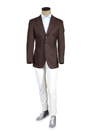 Brioni Dark-Brown Solid Wool Sport Jacket