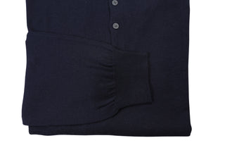 Manrico Blue  Long Sleeve Cashmere Polo