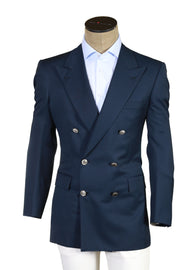 Brioni Dark-Blue Double Breasted Wool Sport Jacket