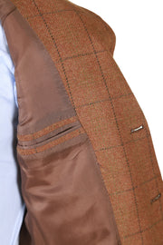 Brioni Russet Windowpane Wool Sport Jacket