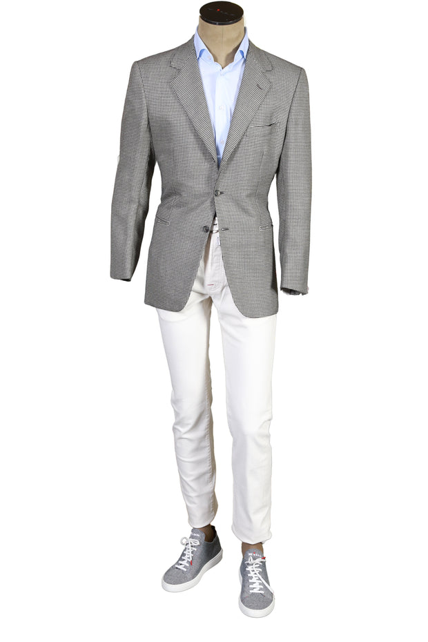 Brioni Light-Grey Houndstooth Cashmere Sport Jacket