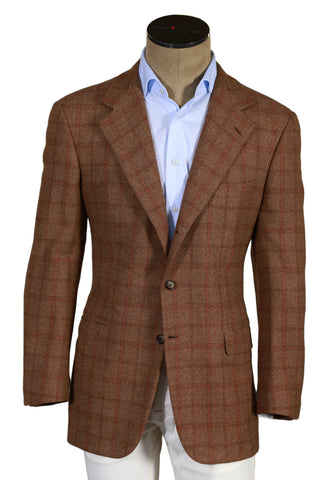 Brioni Brown Checked Wool Sport Jacket