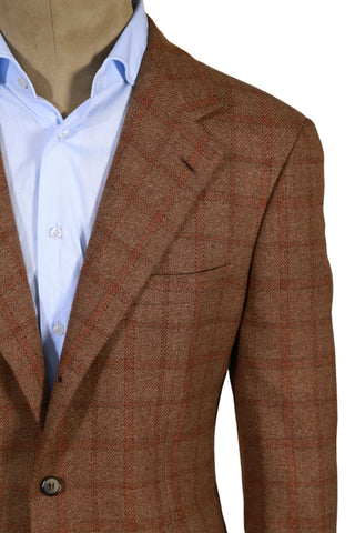 Brioni Brown Checked Wool Sport Jacket