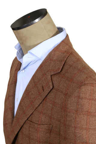 Brioni Brown Checked Wool Sport Jacket