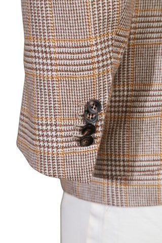 Kiton Beige Checked Cashmere Sport Jacket