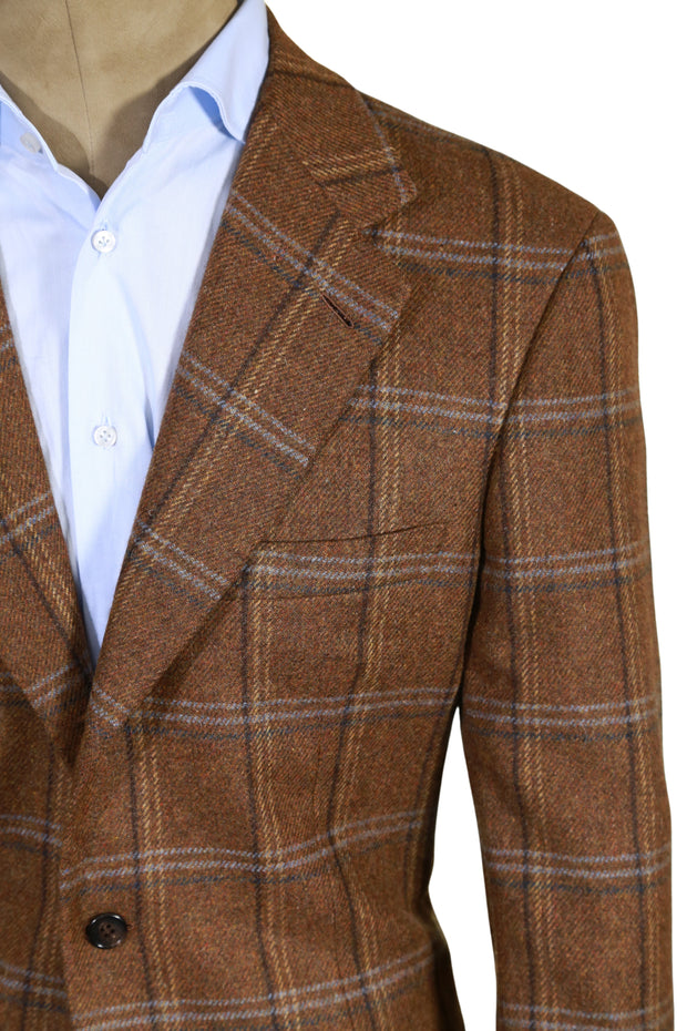 Brioni Brown Checked Cashmere Sport Jacket