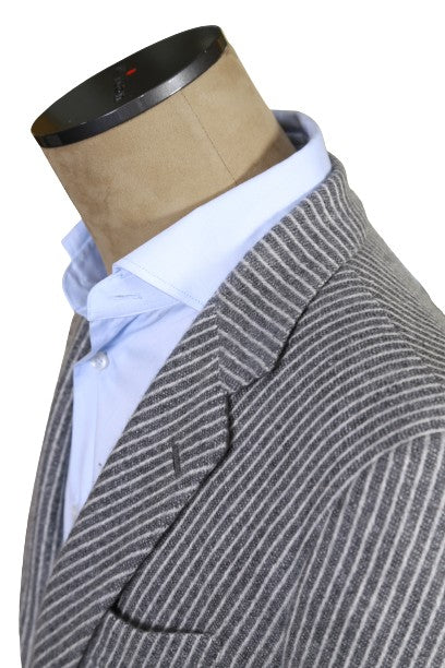 Kiton Grey Striped Cashmere Sport Jacket