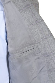 Brioni Light Grey Windowpane Linen Sport Jacket