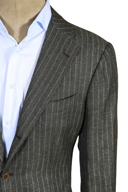 Kiton Dark-Grey Striped Sport Jacket