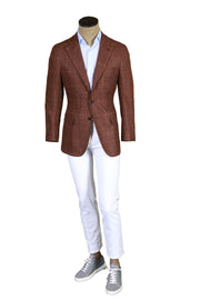 Brioni Brown Prince of Wales Cashmere Sport Jacket