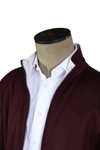 Kired By Kiton Burgundy/ White Solid Cashmere Reversible Jacket