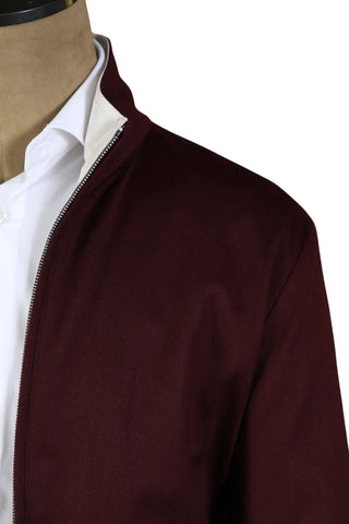 Kired By Kiton Burgundy/ White Solid Cashmere Reversible Jacket