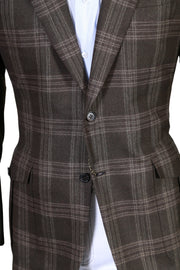 Brioni Checked Light Brown Sport Jacket