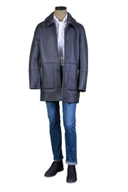 HETTABRETZ Leather Shearling Coat Jacket