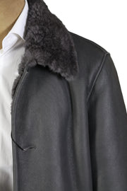 HETTABRETZ Leather Shearling Coat Jacket