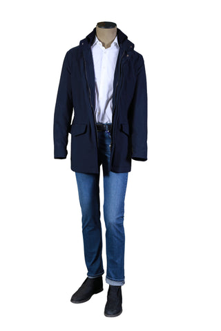 Kired By Kiton Midnight-Blue Solid Jacket